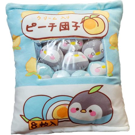 Söt påse med pingvin Plyschleksak Mjuk kastkudde Gosedjur leksaker Kreativa presenter Rumsinredning Kreativa presenter till tjejer