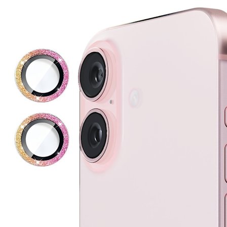 Hat Prince Glitter Linsebeskyttelse iPhone 16 Plus Multifarvet