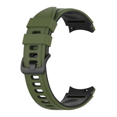 Tvåfärgat klockarmband i silikon för Samsung Galaxy Watch 5 / 4 - Militärgrön / Svart
