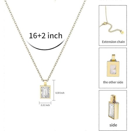 Badu 18K Guld Ädelsten 7x10mm Droppformad Halsband Dam Enkel Cubic Zirconia Smycken Mors Dag A(vit fyrkant)