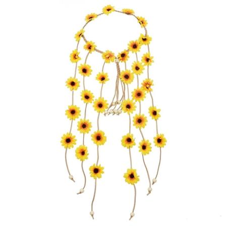 Daisy Tassel Pannebånd Rainbow Flettet hårbånd GUL GUL Yellow