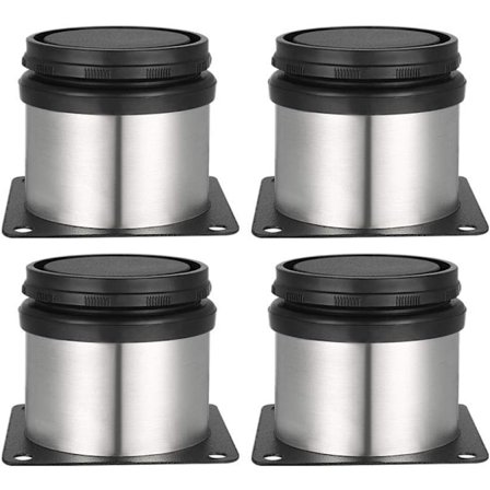 Justerbare fødder 50mm højde Tykkere skab fødder, bord, møbler, børstet rustfrit stål, justerbar højde 0-15mm Kommer med skruer