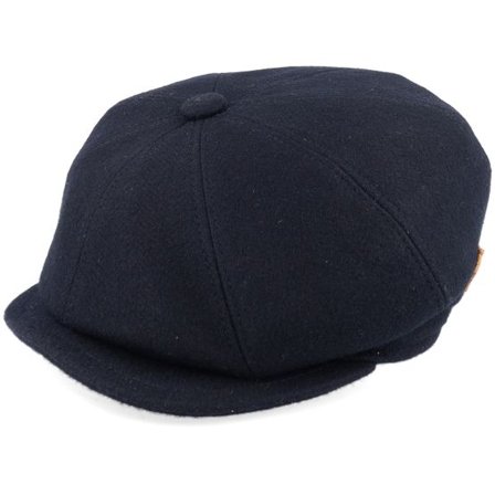 MJM Hats - Svart flatcap Keps - Montreal Eco Merino Wool Black Flat Cap @ Hatstore