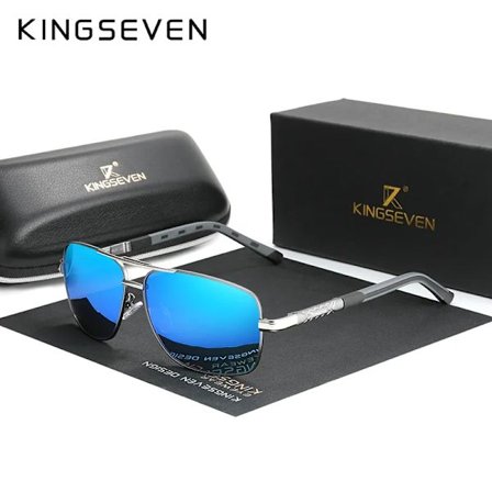 KINGSEVEN 2020 Aluminium Märke Pilot Polariserade Solglasögon Män Kvinnor Mode Ram Manliga Solglasögon För Körning Oculos de sol