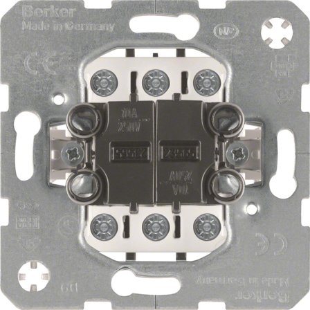 Hager 503808 Tryckknappsinsats dubbeltrapp, Strömbrytare & vägguttag