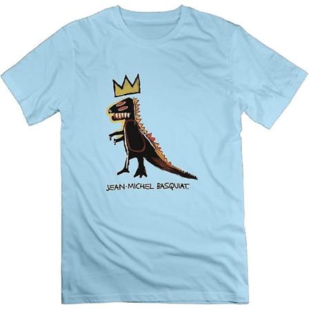 Sarah Fagan Basquiat Dinosaur Crown Roliga kortärmade T-shirts för män Blue