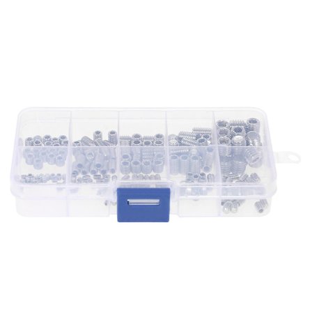 200 stk. rustfrie stålstik skruer med indvendig sekskant, unbrakoskruer, sekskantskruer, sortiment, kopskruer, søjleskruer M3-m6/m8 sekskantskruesæt