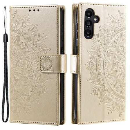 SKALO Samsung A35 5G Mandala Flip Cover - Guld