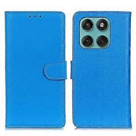 Lompakkokotelo Motorola Edge 60 Fusion 5G PU-nahkainen puhelinkotelo Litsi-kuviointi Sininen