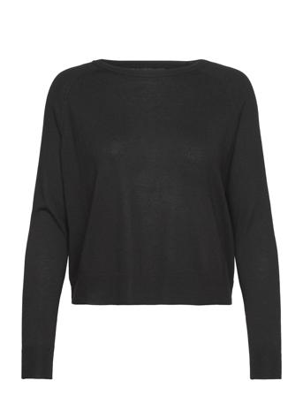 Fine-Knit Round-Neck Sweater Black Mango