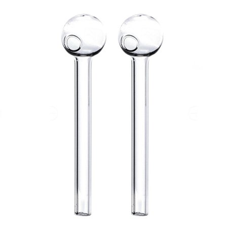 20X Bærbare Klare Halm Drikkestraws Glasshalm Med Boblekule, Brennstofforbrenner Glass Pi