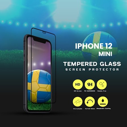 Skärmskydd Iphone 12 Mini - 9H Härdat Glass - Top Kvalitet – HD