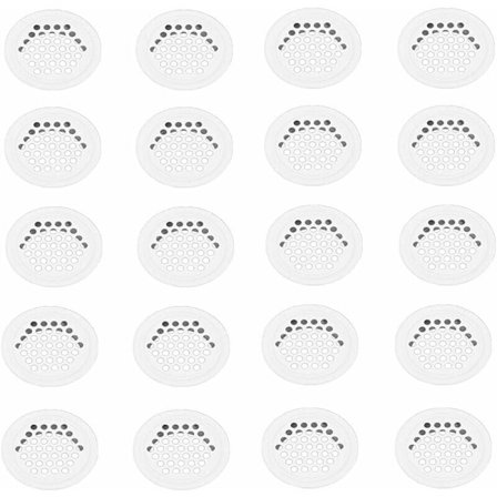 20 stk. 35 mm runde ventilationsriste i rustfrit stål, hvide, til køkkenskabe og møbler