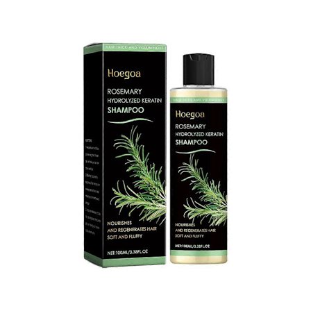 Tgideas Økologisk Rosmarin Hårvækst Shampoo til Kvinder og Mænd - Naturlig Fortykkende & Styrkende Shampoo med Hydrolyseret Keratin til Tyndt Hår
