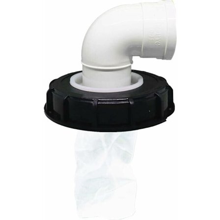 IBC-lock filter, IBC-tanklock Nylon tvättbart med lock, IBC-tanktillbehör med nätfilter för 165 mm regnvattentank (165 mm 90 °)