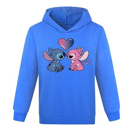 Lilo og Stitch hettegensere topper barn gutter jenter lang ermet casual pullover genser hettegenser julegaver