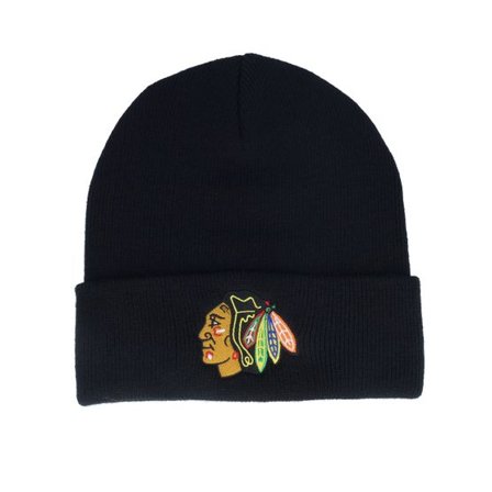 American Needle - NHL Svart cuff Beanie - Chicago Blackhawks Terrain Knit Solid Black Cuff @ Hatstore