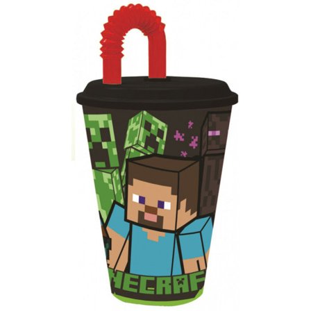 Leksaker Minecraft 40430 Mugg med sugrör Straw 430ml Svart/grön