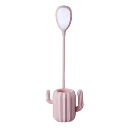 Rosa skrivbordslampa för barn, LED, USB-laddningsbar, 3-nivåers dimning B