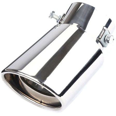 Bil rustfritt stål blank sølv buet eksos hale svelg rund rør universal passer bil tilbehør