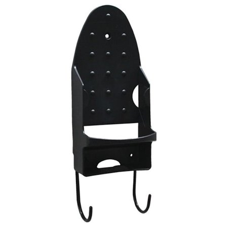 Silityslautateline, sähköraudan seinäteline, silityslaudan säilytysteline, silityskori oven päälle tai seinälle asennettava pyykkitilaan [Musta]