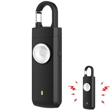 Personlig alarm Kraftig 130 dB lyd og sterkt blink Personlig sikkerhetsalarm Selvforsvar nøkkelring Personlig beskyttelse Nødsignal Senioralarm