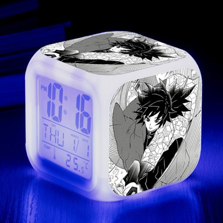 Anime Ghost Slayer Värillinen Herätyskello LED-Neliökello Digitaalinen Herätyskello Ajan, Lämpötilan, Herätyksen, Päivämäärän kanssa