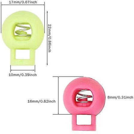 100 stk. Plastik Spring-Snorlås Enkelt Hul Stopper