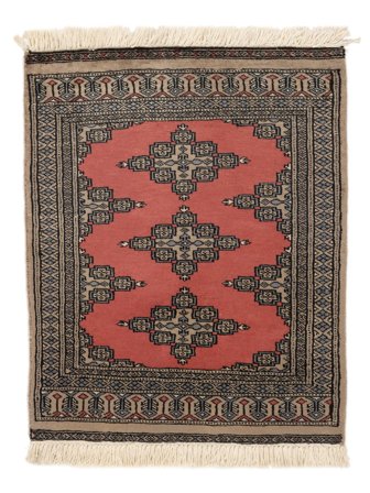 Pakistan Bokhara 2Ply Teppe Håndknyttet 61X78 Svart/Brun Pakistan