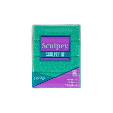 Sculpey polymerlera 57 g - glitter turkos