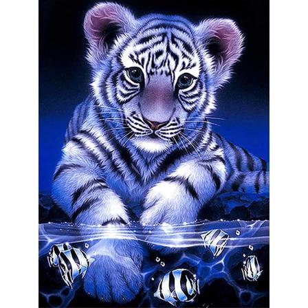 Diamond Painting / Diy 5d Diamantmålning - 30x40cm - Tigerunge