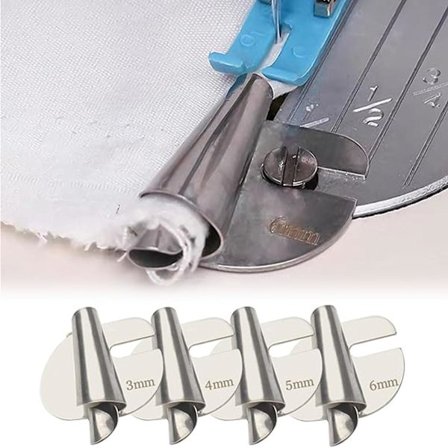 Universelt symaskine rullefaldsfodssæt - [3-6mm] - Bred rullefalds trykfod, symaskine trykfod rullefaldsfod clearance
