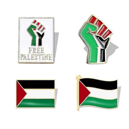 4 st Palestinska Slag Pins, Palestina Pin, Palestinsk Näve Pin Brosch, Jag Står Med Palestina Pin Broscher (FMY)