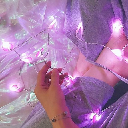 LED rosa ljusslinga sovrumsdekorativa ljusslingor (hjärtformad rosa 1 meter 10 lampor)