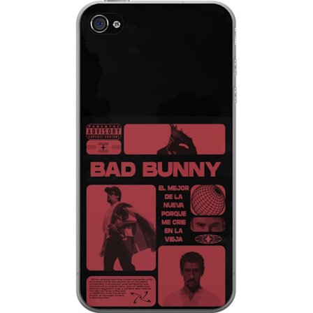 Kompatibel Mobilcover til Apple iPhone 4 Bad Bunny NFL-inspireret skjoldlogo med amerikansk fodbold og stjerner