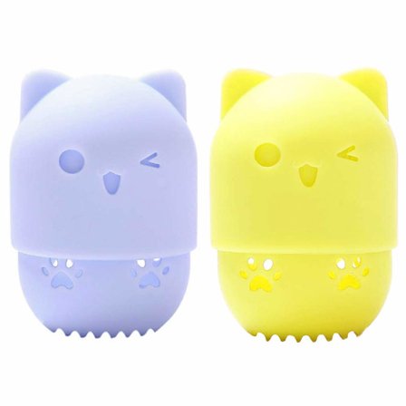 2 stk. Beauty Sponge Blender-beholder, (lilla/gul) Makeup Ble