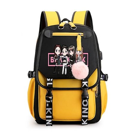 Blackpink Backpack Laptop Bag School Bag Bookbag With Usb Charging&headphone Port