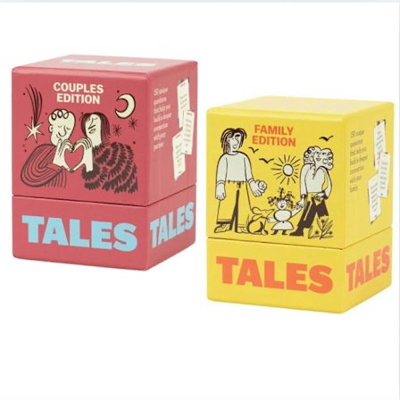 TALES 150 Samtalekort, Familieudgave, Perfekt til familiespil for voksne, teenagere og børn, gaver, helligdage og sammenkomster [GKS] A+B