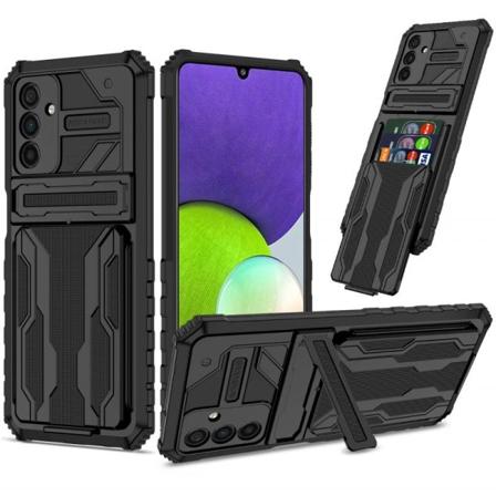 Samsung A13 5G / A04s Stødsikkert dæksel Kickstand & kortrum ThinArmor V3 Black