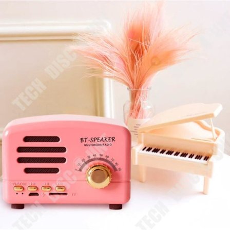 Bluetooth-högtalare - TD - Retro - 5W - Rosa - Mini portabel