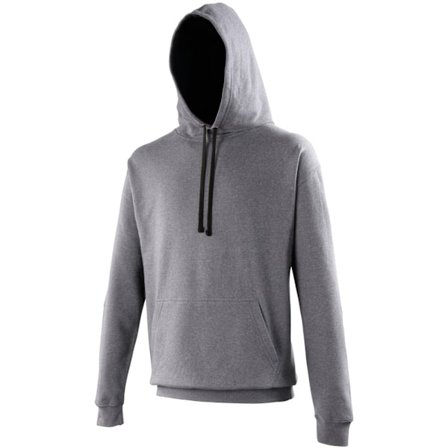 Awdis Varsity Hooded Sweatshirt / Hoodie S Charcoal/Jet Black