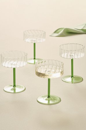 Jotex - Cocktailglass 4-pk Gjennomsiktig/grønn - CAIO - Kjøp Glass hos Jotex