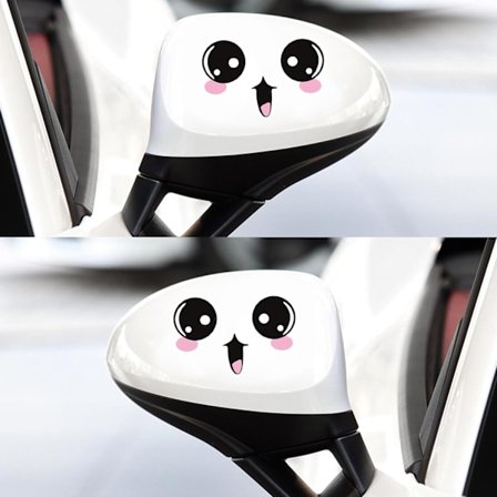 Sjove Bakspejl Klistermærker 2 Stykker Bil Klistermærker Eksteriør Bil Klistermærke Humor Bil Klistermærke Søde Smiley Bil Klistermærker til Bil 