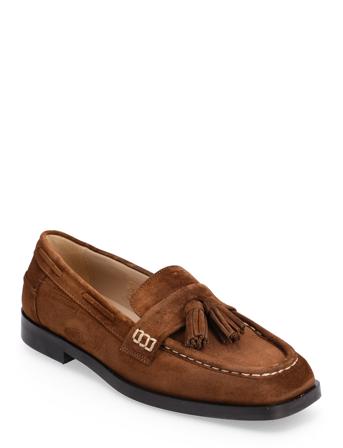 Shoes - Flat Loafers Låga Skor Brun ANGULUS