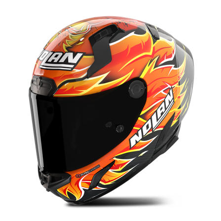 Casco Integral Nolan X-804 RS UC Checa Edición Especial 30.o Aniversario Rojo/Naranja/Amarillo brillante L