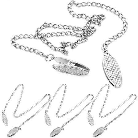 Serviettkjede med klips rustfritt stål for voksne seniorer 4 stk