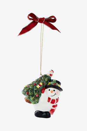 Spode - Prydnad Snögubbe Bärande Träd - Flerfärgad - Julpynt - Från Homeroom