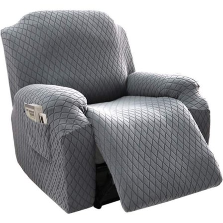 Super Stretchy Recliner Stoltrekk Recliner Sofa Trekk Recliner Stoltrekk Formtilpassede Slipcovers, Myke og Tykke (Lysegrå - 1 Pakke)