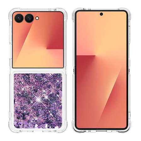 SKALO Samsung Z Flip7 Kviksand Glimmer Cover - Lilla