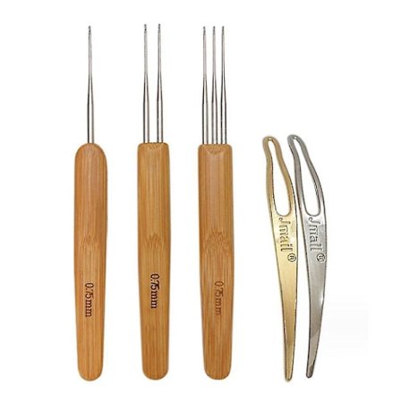 Puinen Crochet-neula Dreadlock-punokseen Hiusten punontaan